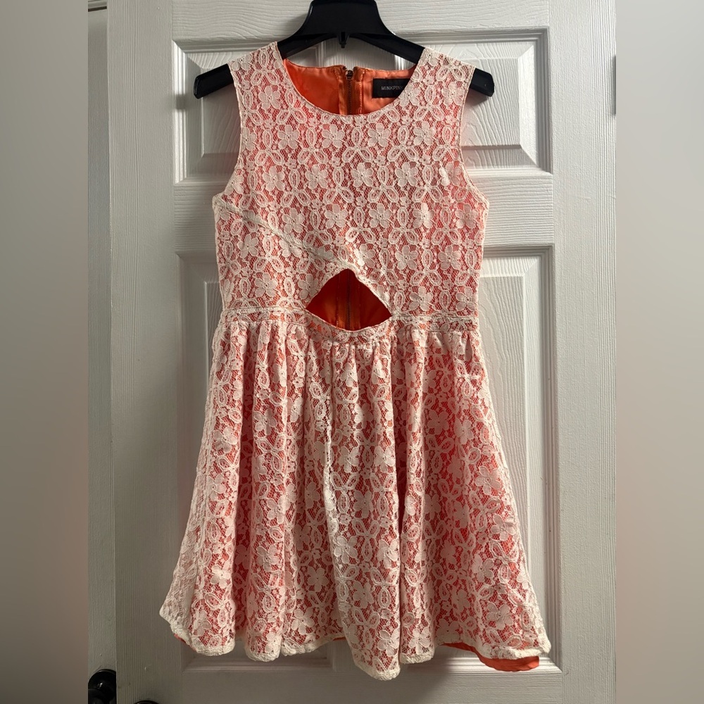 🆕 Minkpink 'Fanciful' Lace Fit And Flare Mini Dress Size Large